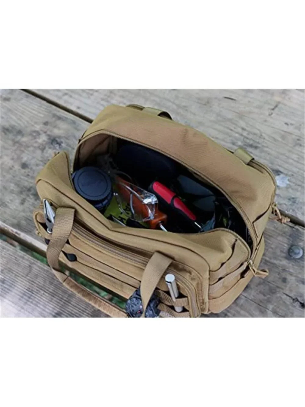 Brown Heavy Duty Tool Bag Molle Gear Organizer Utility Storage Travel Camping